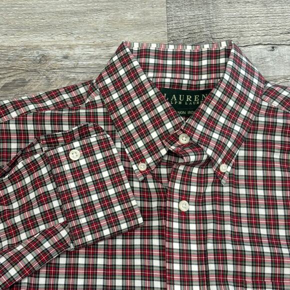 Lauren Ralph Lauren Tartan Plaid Men 15.5 32-33 Non Iron Button Down Dress Shirt - Picture 1 of 10
